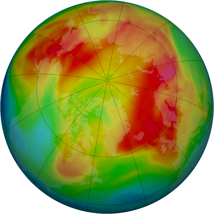 Arctic ozone map for 16 January 2015